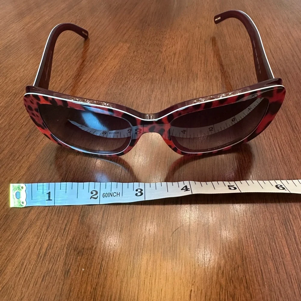 Dolce & Gabbana Red & Black Leopard Oversized Sunglasses – DG Designer Shades - Picture 2 of 10